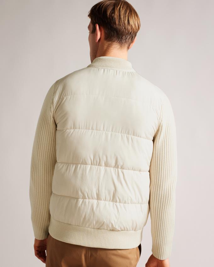 Kurtka Męskie Ted Baker Long Sleeve Wadded Zip Through Beżowe Polska | PL-YUCXP8913