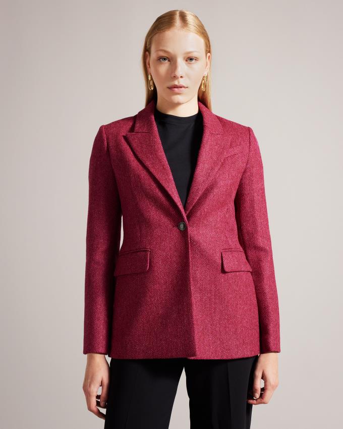 Marynarka Damskie Ted Baker Relaxed Single Breasted Głęboka Różowe Polska | PL-SQBUK2063