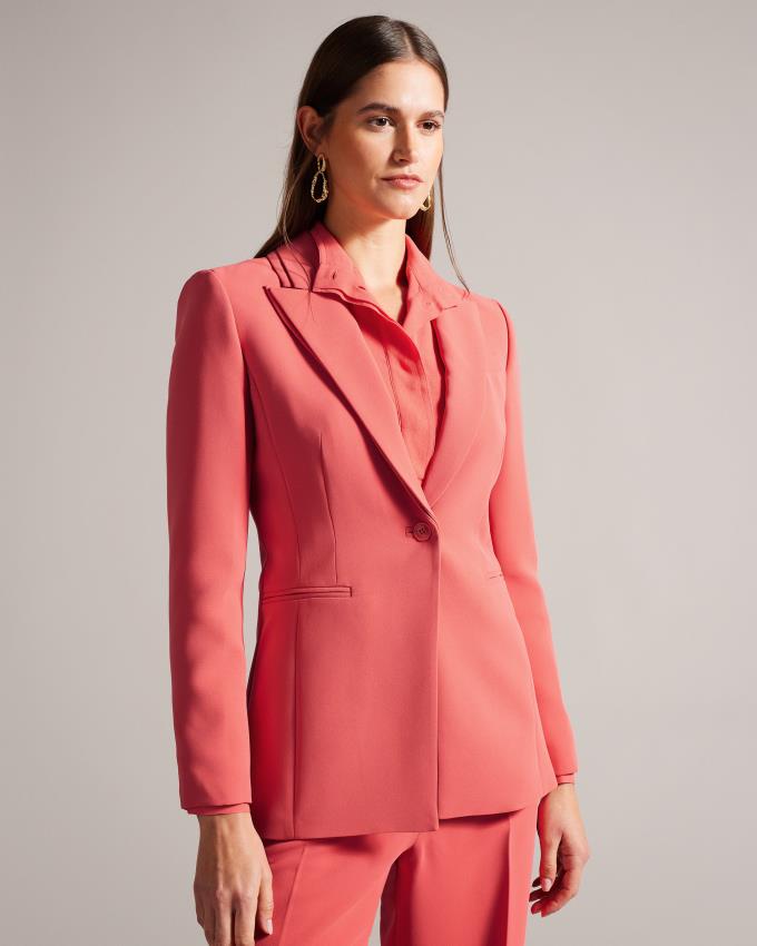 Marynarka Damskie Ted Baker Single Breasted Doubled Collar Koralowe Polska | PL-FLXMK6249