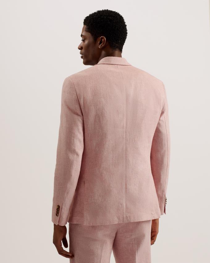 Marynarka Męskie Ted Baker Slim Fit Linen Głęboka Różowe Polska | PL-VEYDS9576