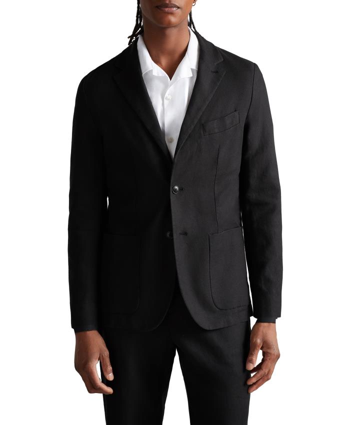 Marynarka Męskie Ted Baker Slim Fit Linen Czarne Polska | PL-ZUOVK3786