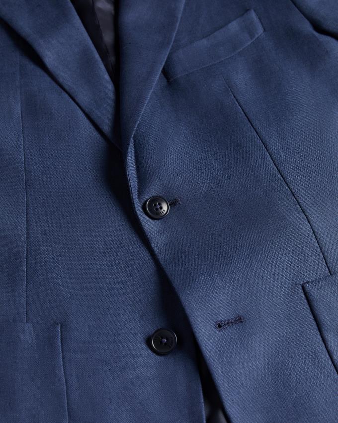 Marynarka Męskie Ted Baker Slim Fit Linen Granatowe Polska | PL-LSYAJ6482