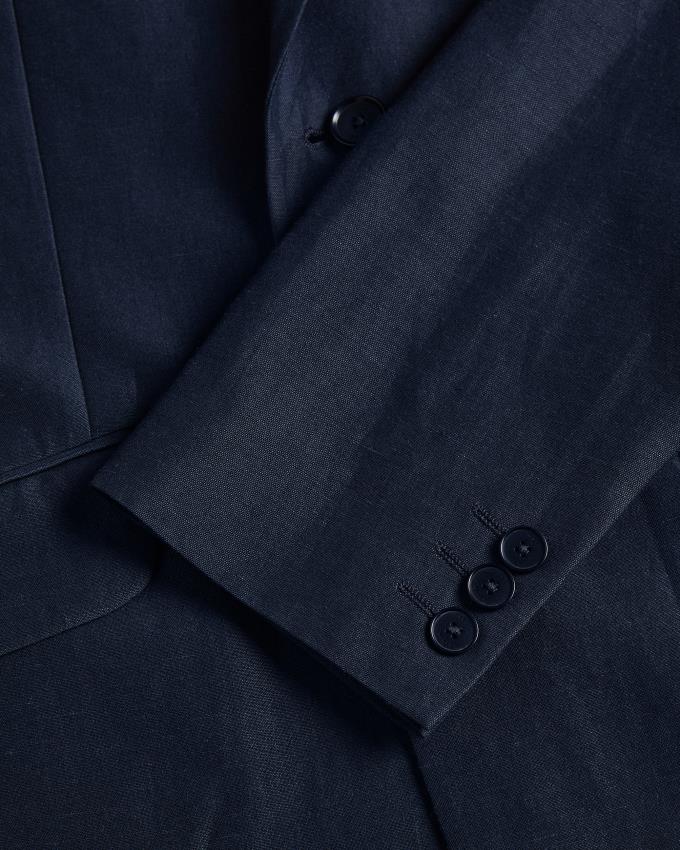 Marynarka Męskie Ted Baker Wool And Linen Granatowe Polska | PL-HMRXC8157