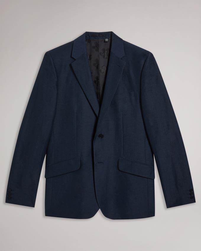 Marynarka Męskie Ted Baker Wool And Linen Granatowe Polska | PL-HMRXC8157