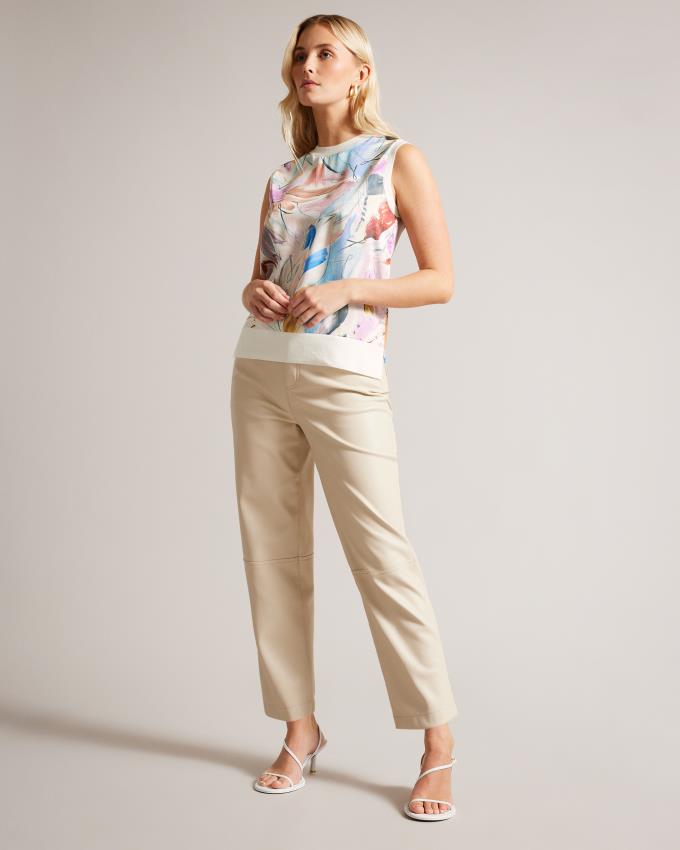 Najfatalniejszy Damskie Ted Baker Art Print Sleeveless Białe Polska | PL-KSBVC4890