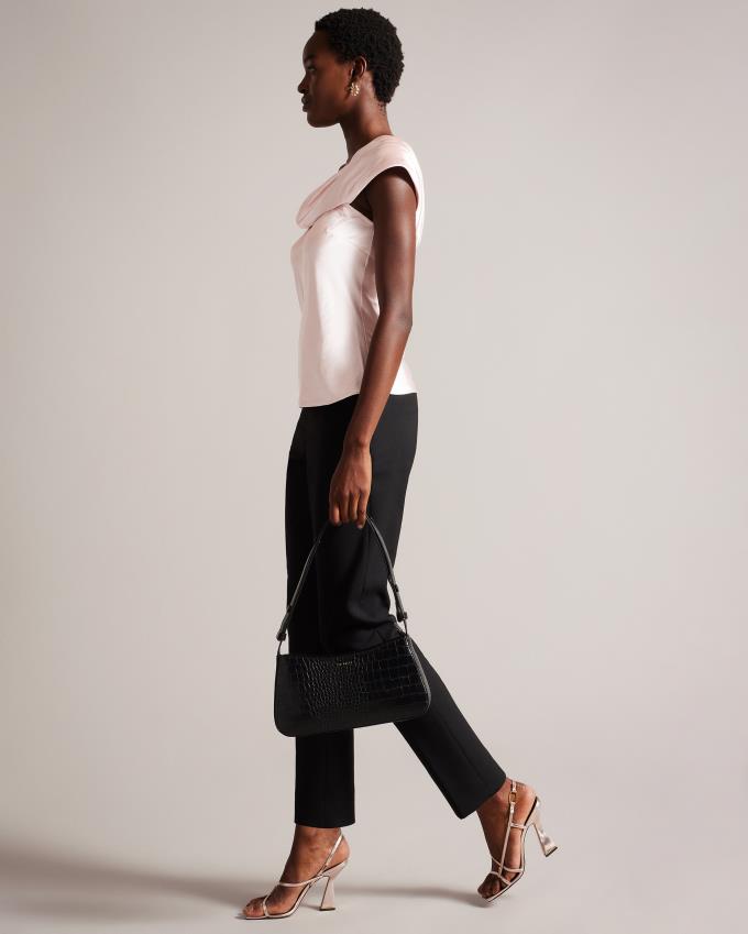 Najfatalniejszy Damskie Ted Baker Asymmetric Cowl Satin Głęboka Beżowe Polska | PL-OMYDG3829
