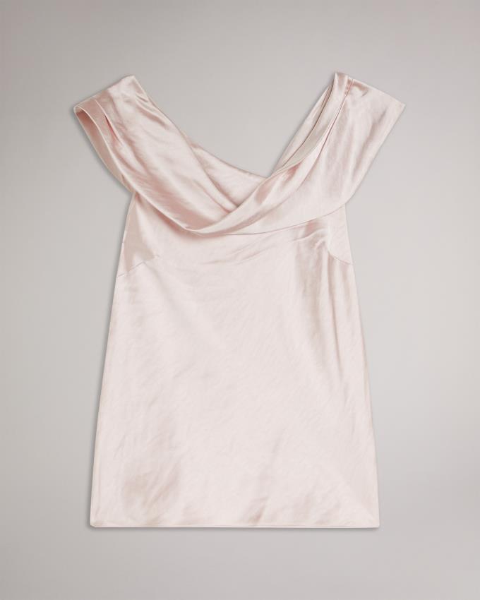 Najfatalniejszy Damskie Ted Baker Asymmetric Cowl Satin Głęboka Beżowe Polska | PL-OMYDG3829