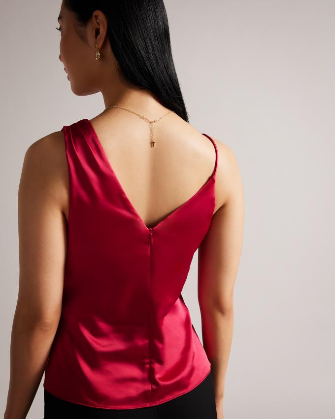 Najfatalniejszy Damskie Ted Baker Asymmetric Twist Front Cami Różowe Polska | PL-FUZTX7319