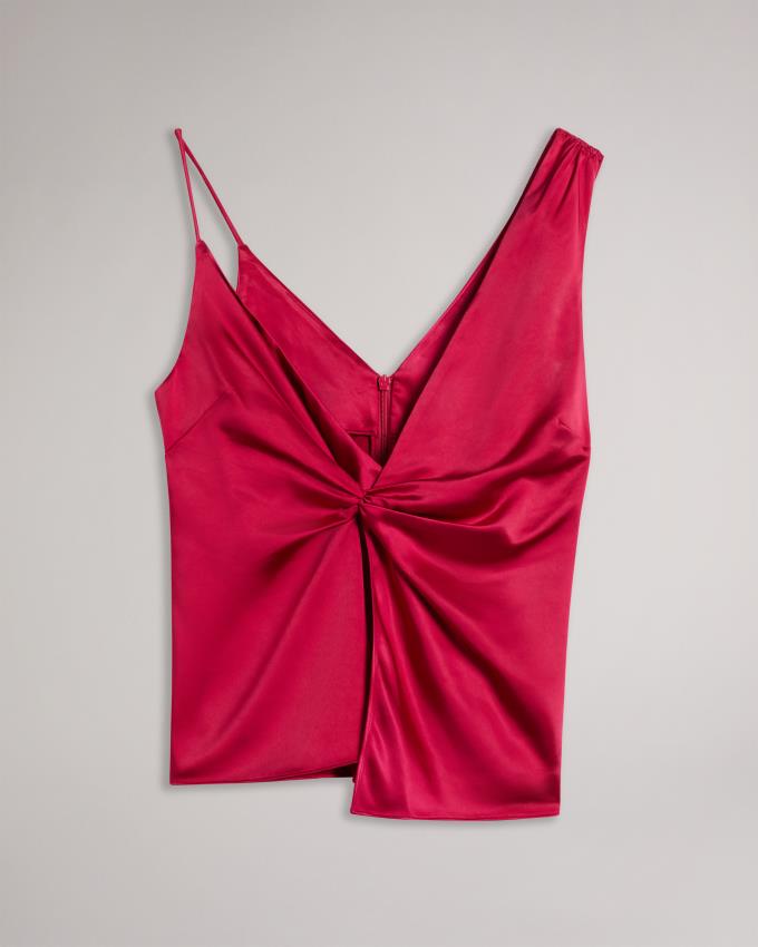 Najfatalniejszy Damskie Ted Baker Asymmetric Twist Front Cami Różowe Polska | PL-FUZTX7319