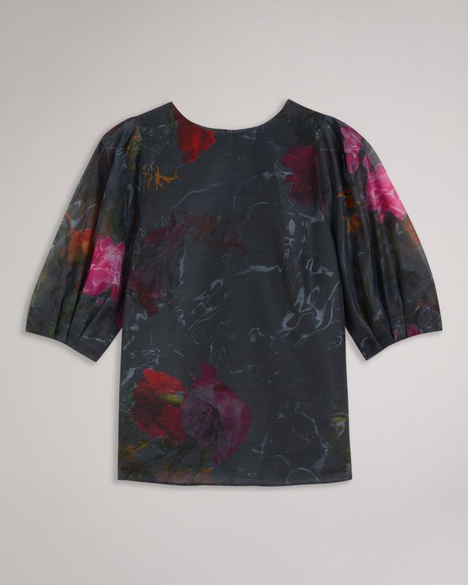 Najfatalniejszy Damskie Ted Baker Boxy Cropped with Puff Sleeve Czarne Polska | PL-DCXFS7596