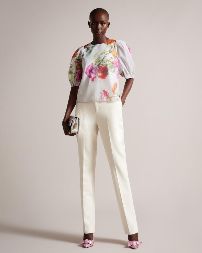Najfatalniejszy Damskie Ted Baker Boxy Cropped with Puff Sleeve Białe Polska | PL-QUNBA9378