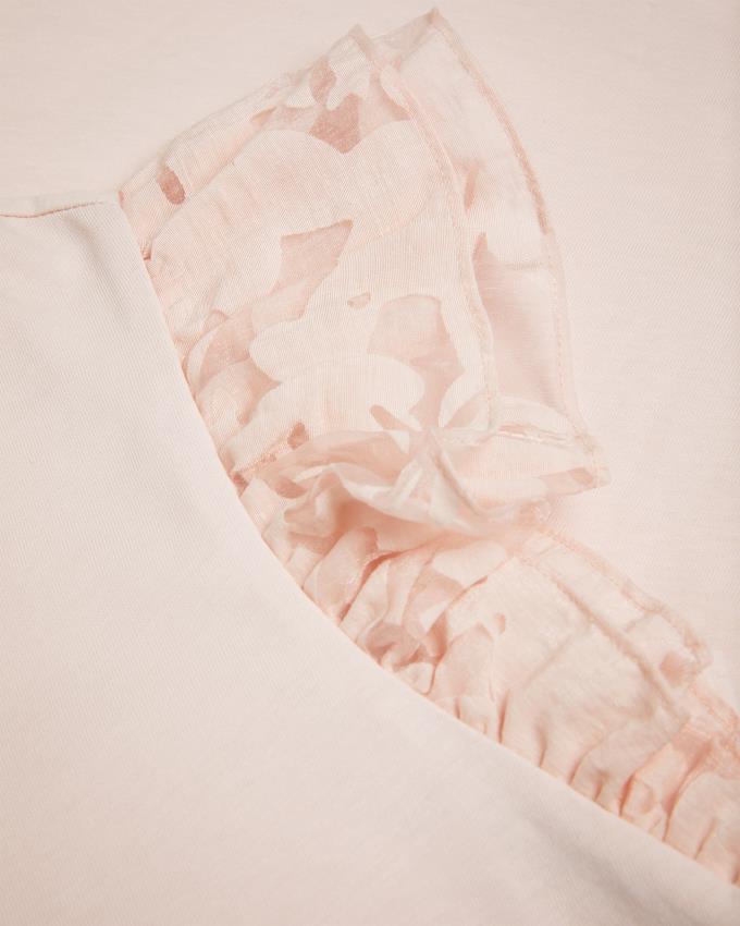 Najfatalniejszy Damskie Ted Baker Cotton With Frill Sleeve Różowe Polska | PL-HYCIB2810