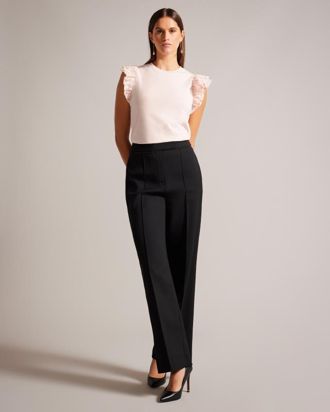 Najfatalniejszy Damskie Ted Baker Cotton With Frill Sleeve Różowe Polska | PL-HYCIB2810