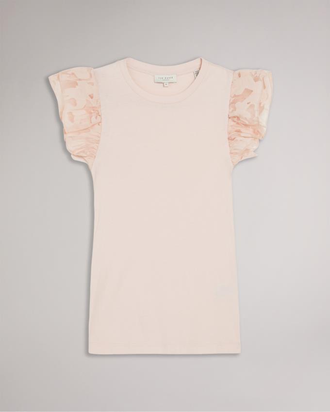 Najfatalniejszy Damskie Ted Baker Cotton With Frill Sleeve Różowe Polska | PL-HYCIB2810