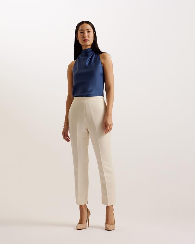 Najfatalniejszy Damskie Ted Baker Draped High Neck Bias Cut Granatowe Polska | PL-SVFLZ0756