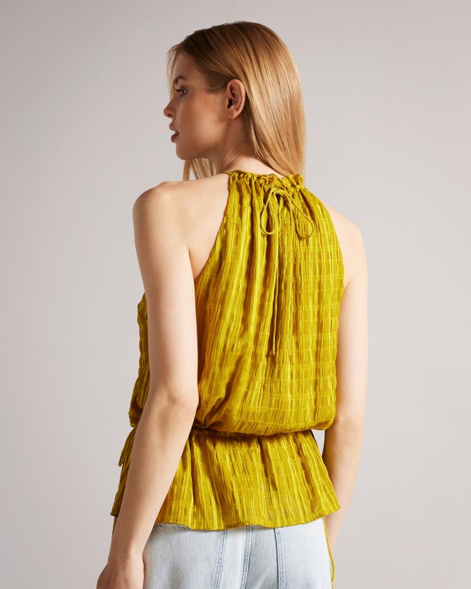 Najfatalniejszy Damskie Ted Baker Drawstring Waist Halter Żółte Polska | PL-ZYFTH8270