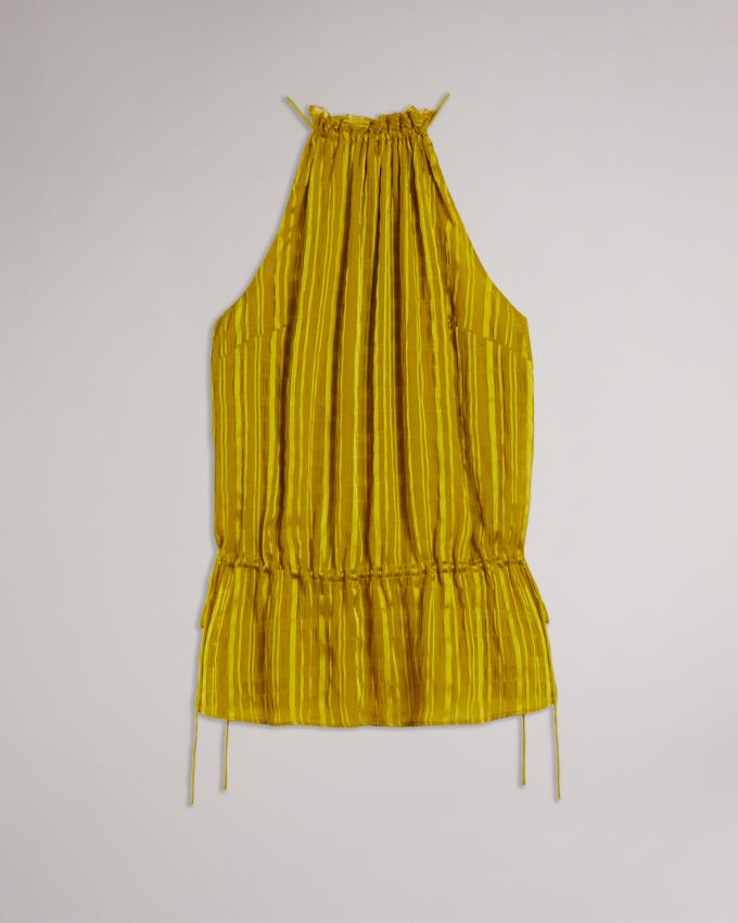 Najfatalniejszy Damskie Ted Baker Drawstring Waist Halter Żółte Polska | PL-ZYFTH8270