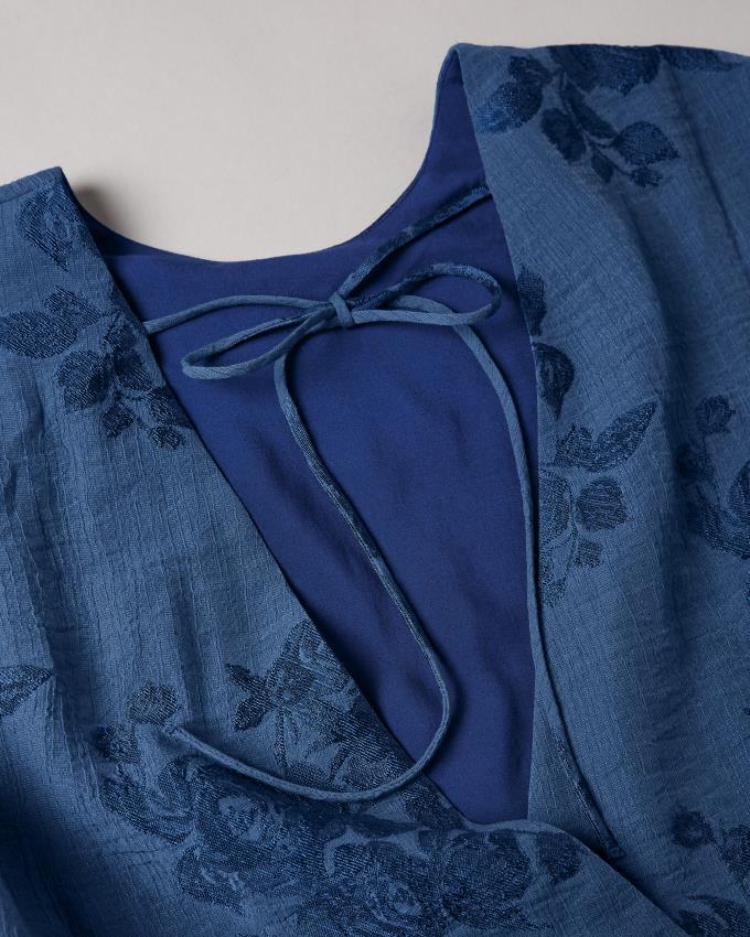 Najfatalniejszy Damskie Ted Baker Exaggerated Puff Sleeve Ciemny Niebieskie Polska | PL-NDBAP4869