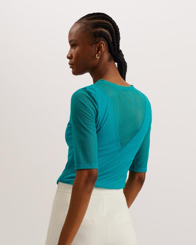 Najfatalniejszy Damskie Ted Baker Fitted Mesh With V-Neck Lining Zielone Polska | PL-IARWX4691