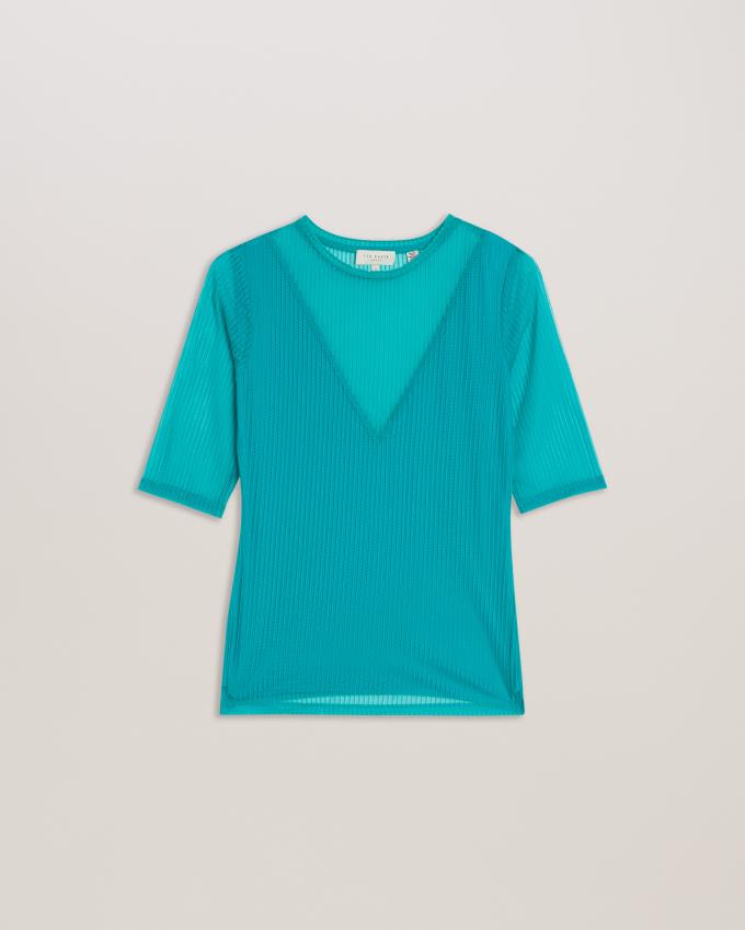 Najfatalniejszy Damskie Ted Baker Fitted Mesh With V-Neck Lining Zielone Polska | PL-IARWX4691