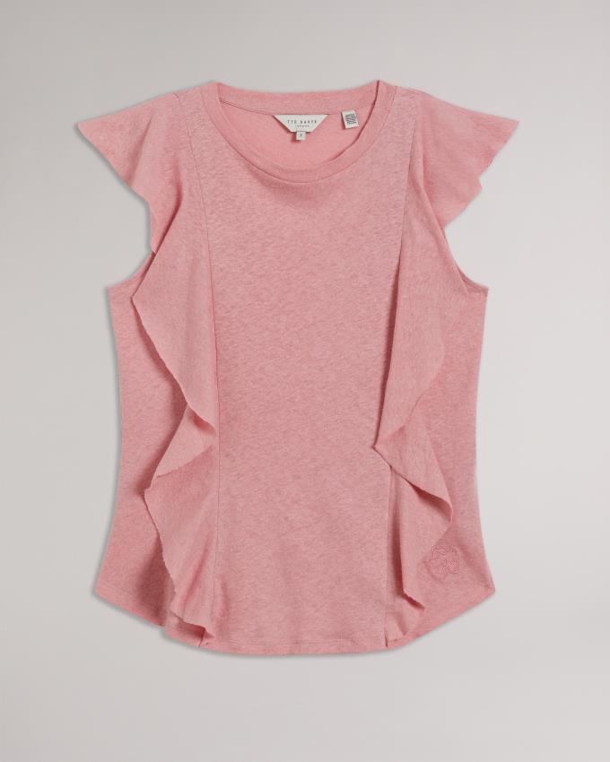 Najfatalniejszy Damskie Ted Baker Frill Vest Różowe Polska | PL-THFAD3681