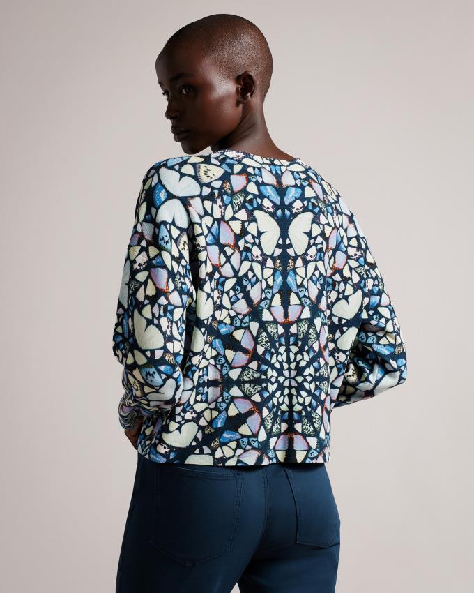 Najfatalniejszy Damskie Ted Baker Kaleidoscope Print Boxy Fit Niebieskie Polska | PL-WCPVI0865