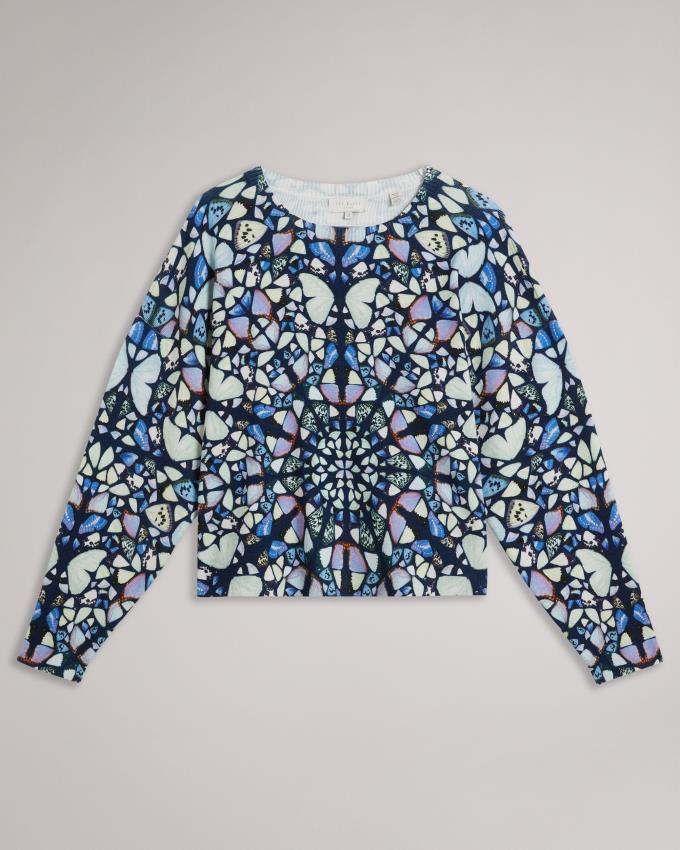 Najfatalniejszy Damskie Ted Baker Kaleidoscope Print Boxy Fit Niebieskie Polska | PL-WCPVI0865