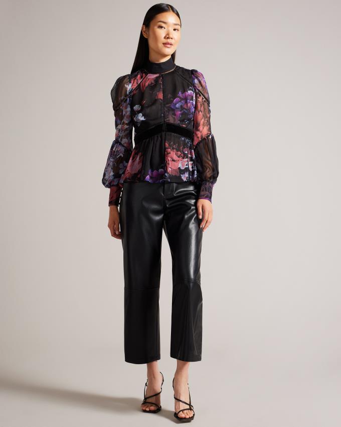 Najfatalniejszy Damskie Ted Baker Ladder Lace Floral Czarne Polska | PL-PNFAZ1632
