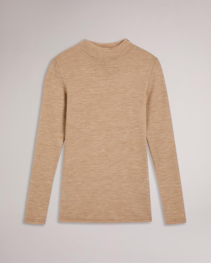 Najfatalniejszy Damskie Ted Baker Long Sleeve Fitted With High Neck Brązowe Polska | PL-LDBGT9203
