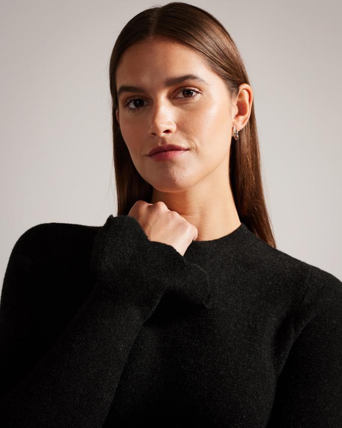 Najfatalniejszy Damskie Ted Baker Long Sleeve Knitted Peplum Szare Polska | PL-SBXNO4235