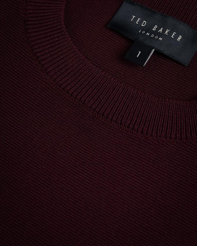 Najfatalniejszy Damskie Ted Baker Long Sleeve Scalloped Peplum Ciemny Czerwone Polska | PL-UMAXN2956