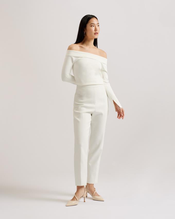 Najfatalniejszy Damskie Ted Baker Off The Shoulder Long Sleeve Białe Polska | PL-WXPCO7814