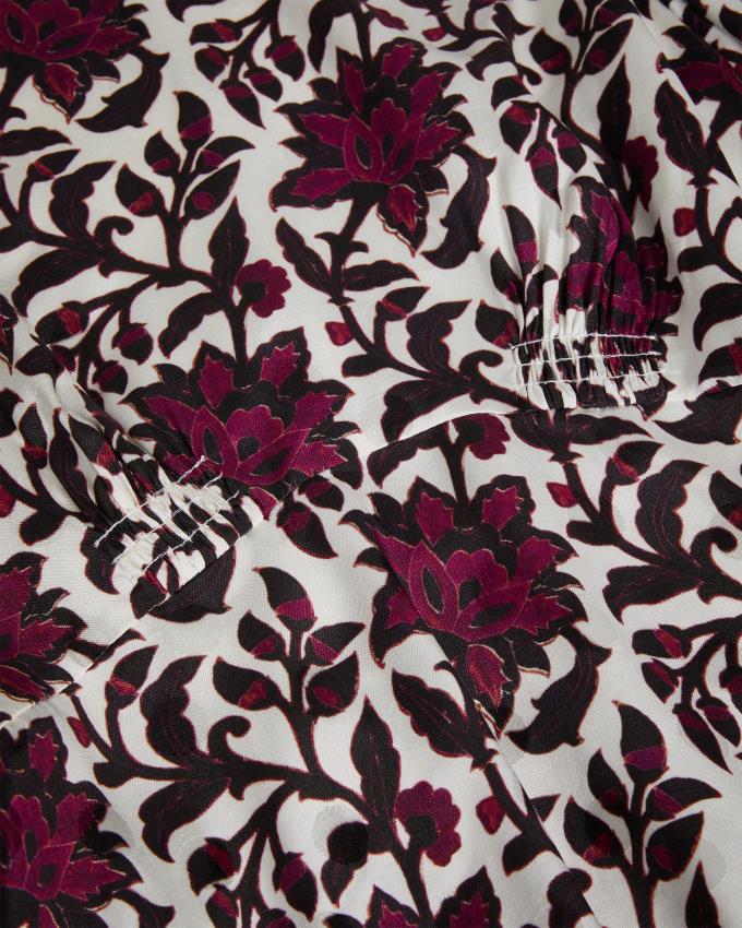 Najfatalniejszy Damskie Ted Baker Printed Peplum With Cuffed Sleeves Białe Polska | PL-AZCMO6273