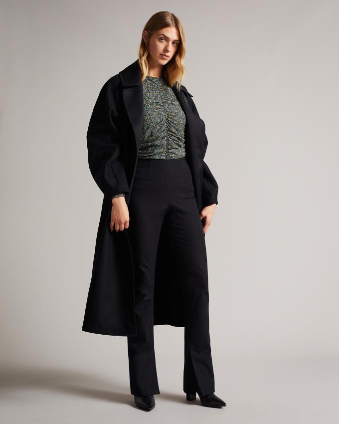 Najfatalniejszy Damskie Ted Baker Rouched Front Jersey Czarne Polska | PL-IEFYK2569