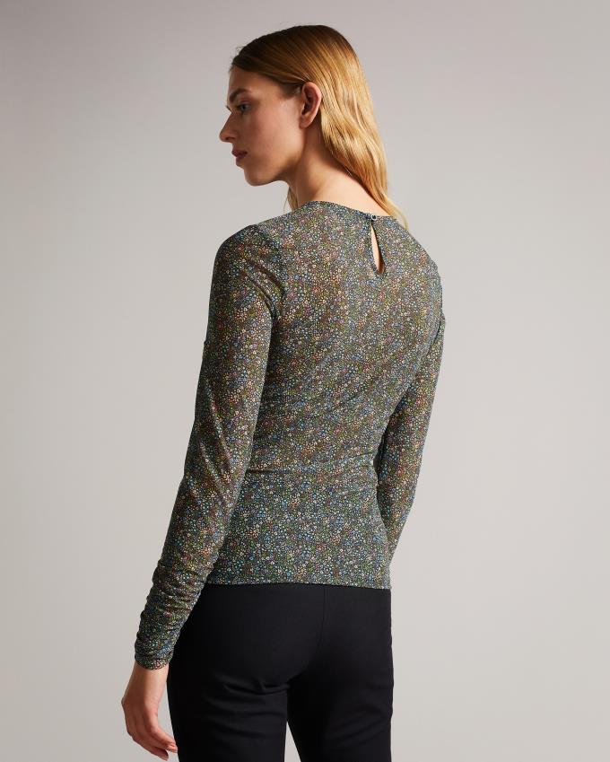 Najfatalniejszy Damskie Ted Baker Rouched Front Jersey Czarne Polska | PL-IEFYK2569