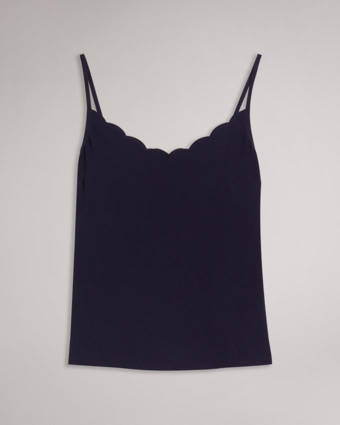 Najfatalniejszy Damskie Ted Baker Scallop Neckline Cami Granatowe Polska | PL-QYRNI9867