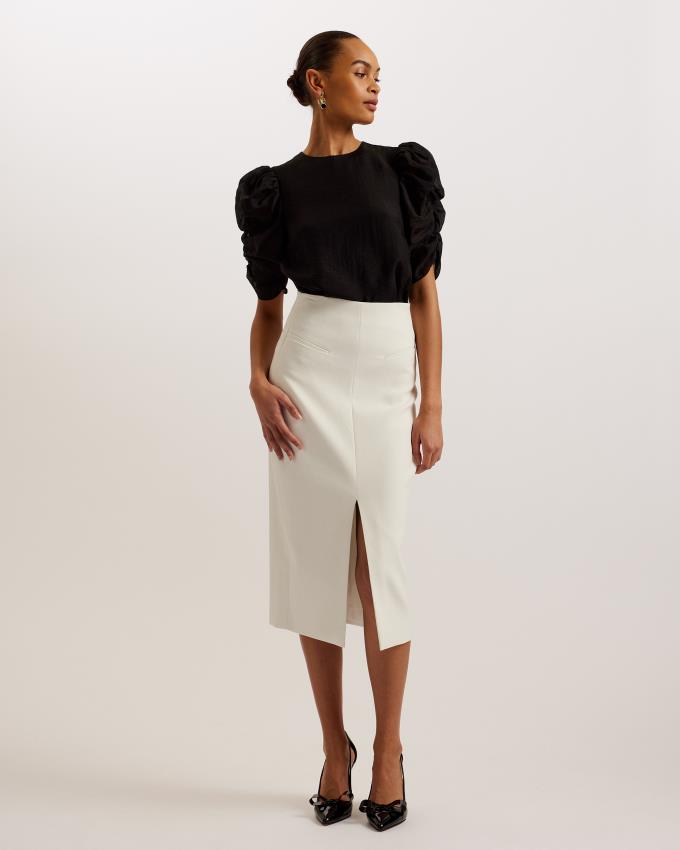Najfatalniejszy Damskie Ted Baker Short Puff Sleeve Organza Czarne Polska | PL-HMVEY1045