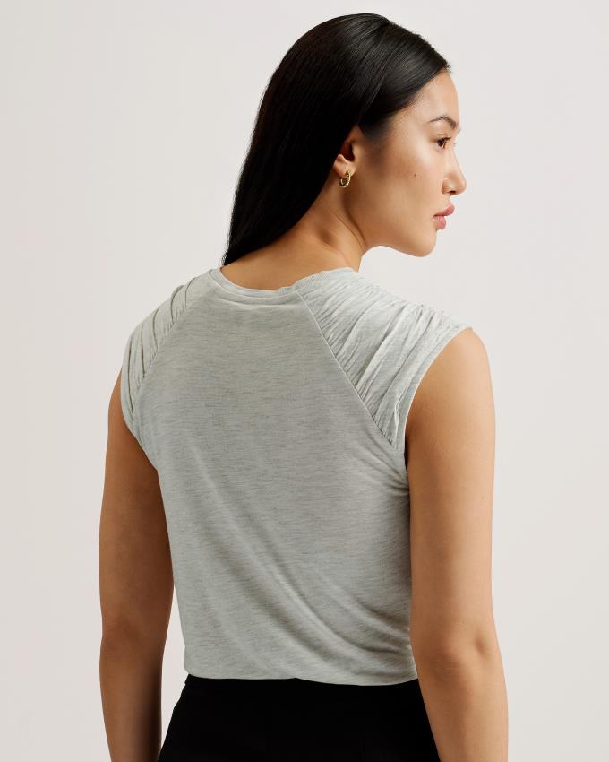 Najfatalniejszy Damskie Ted Baker Shoulder Gather Detail Vest Szare Polska | PL-TFUZC0368