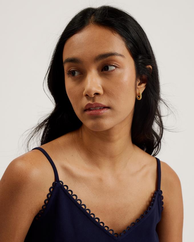 Najfatalniejszy Damskie Ted Baker Strappy Cami With Looped Trims Ciemny Niebieskie Polska | PL-QAPCM5638