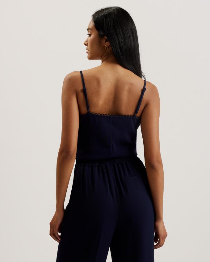 Najfatalniejszy Damskie Ted Baker Strappy Cami With Looped Trims Ciemny Niebieskie Polska | PL-QAPCM5638