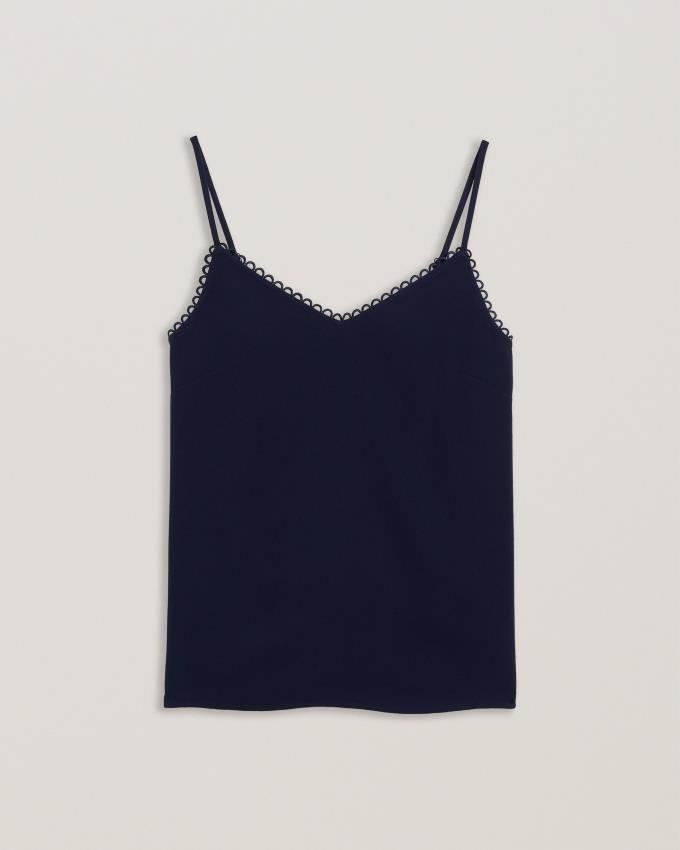 Najfatalniejszy Damskie Ted Baker Strappy Cami With Looped Trims Ciemny Niebieskie Polska | PL-QAPCM5638
