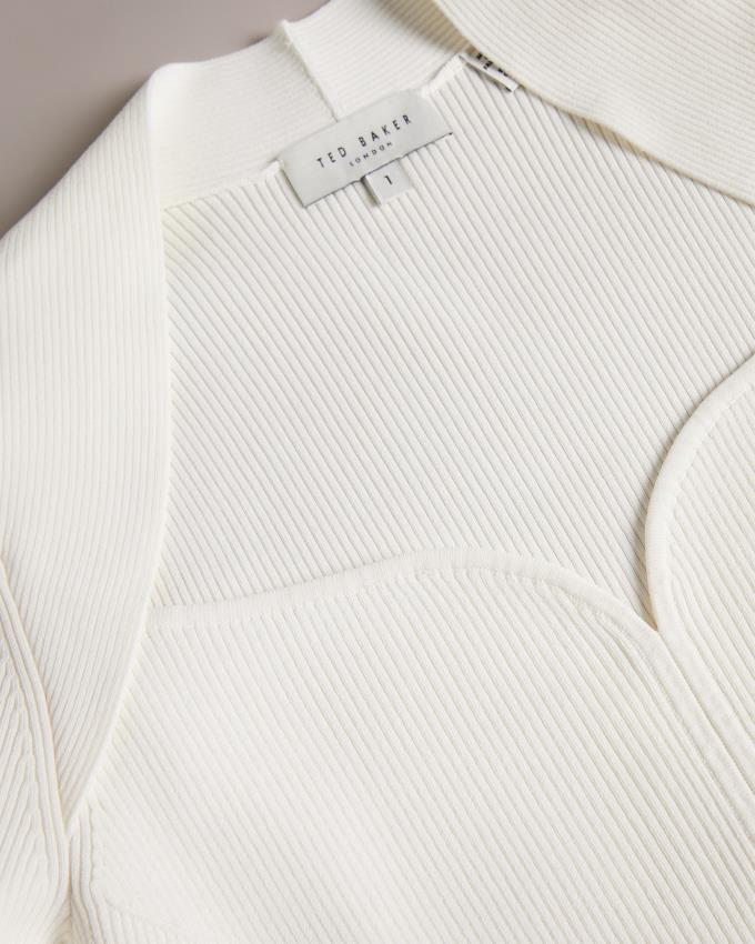 Najfatalniejszy Damskie Ted Baker Sweetheart Neckline Knitted Białe Polska | PL-HUYJX8560
