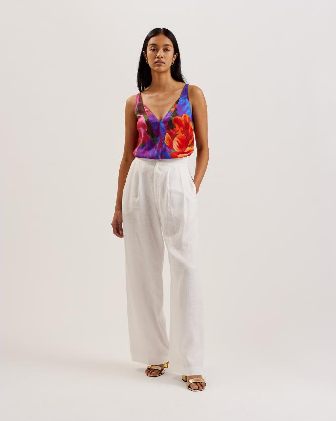 Najfatalniejszy Damskie Ted Baker Tropical Floral V-Neck Cami Kolorowe Polska | PL-IRXBA8703