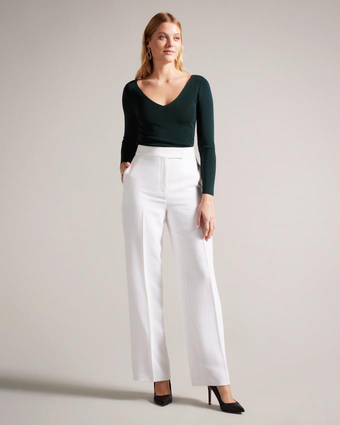 Najfatalniejszy Damskie Ted Baker V Neck Slim Fit Knit Ciemny Zielone Polska | PL-YRLES6149
