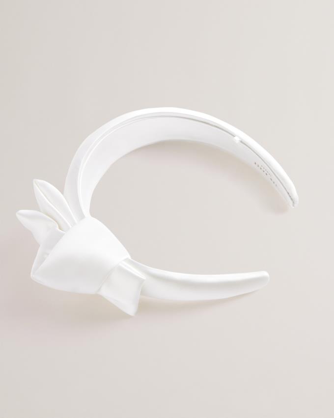 Opaski Damskie Ted Baker Bow Knot Satin Headband Kremowe Polska | PL-BSERG7824