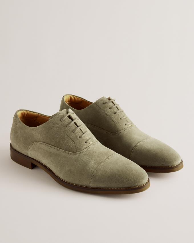 Oxfordy Męskie Ted Baker Suede Khaki Polska | PL-LGYQC2450