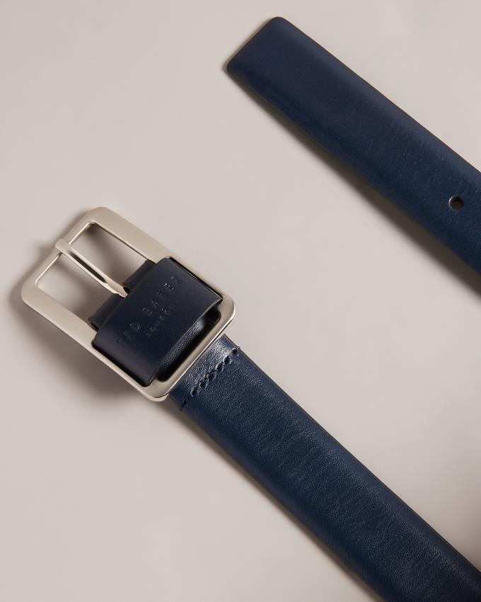 Pasek Męskie Ted Baker Centre Bar Buckle Granatowe Polska | PL-OBAWG7301