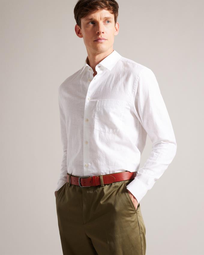 Pasek Męskie Ted Baker Pebble Grain Leather Brązowe Polska | PL-NUAOF8390