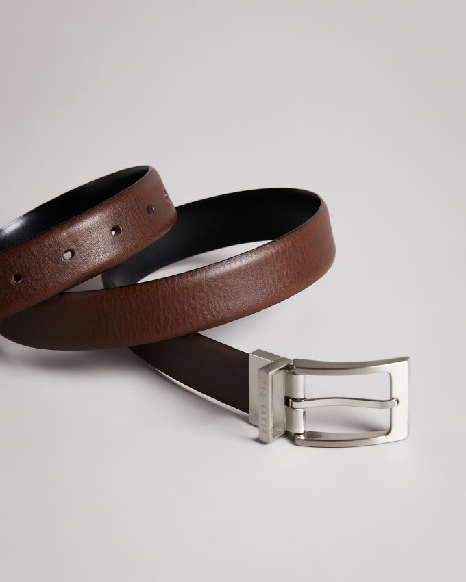 Pasek Męskie Ted Baker Reversible Leather Czekolada Polska | PL-UEZDC0638