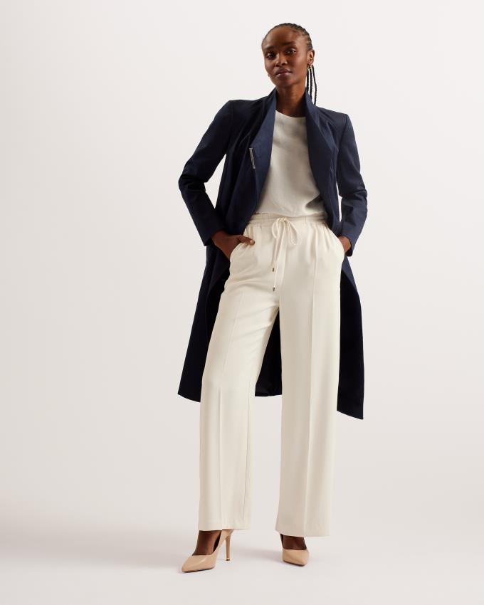 Płaszcz Damskie Ted Baker Midi Length Wrap Trench Ciemny Niebieskie Polska | PL-DPRZE2546